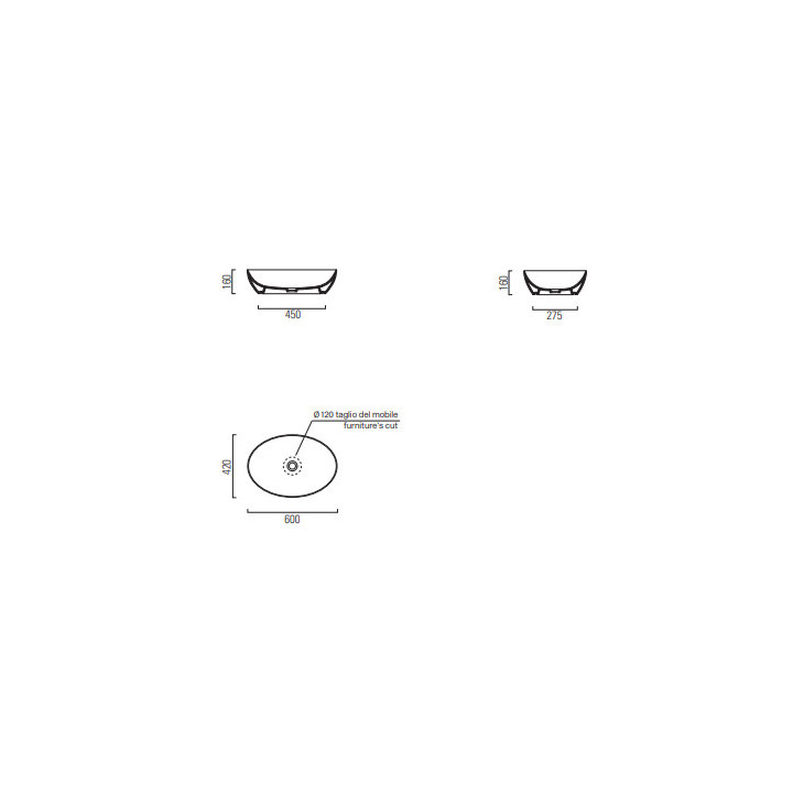 Umywalka GSI Pura - 60x42cm 
