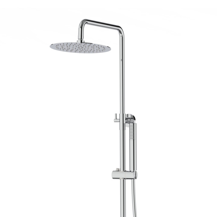 Natryskowa kolumna prysznicowa Corsan Lugo chrom okrągła deszczownica z baterią termostatyczną