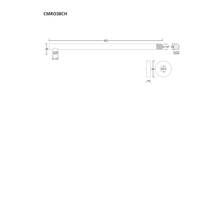 Ramię prysznicowe do deszczownicy natryskowej Corsan 38 cm