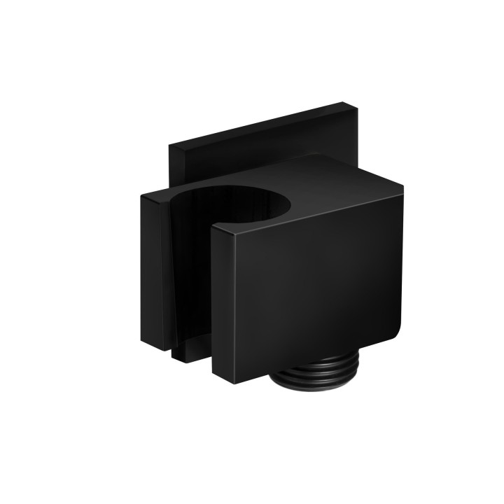 Uchwyt prysznicowy Corsan z przyłączem do słuchawki prysznicowej czarny