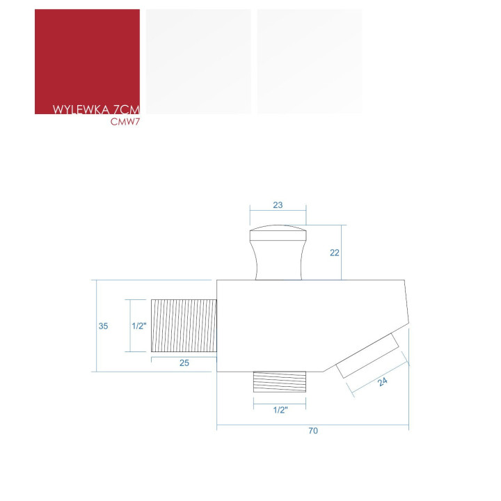 Wylewka wannowo prysznicowa Corsan z przełącznikiem ciśnieniowym do słuchawki prysznicowej chromowana
