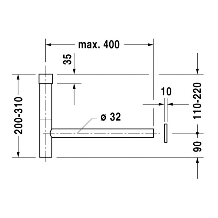 Syfon ozdobny Duravit - złoto polerowane 