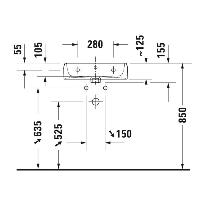 Umywalka meblowa Duravit Qatego - Biały błyszczący