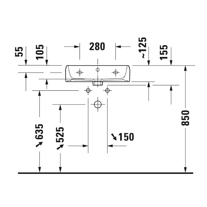 Umywalka meblowa Duravit Qatego - Biały błyszczący