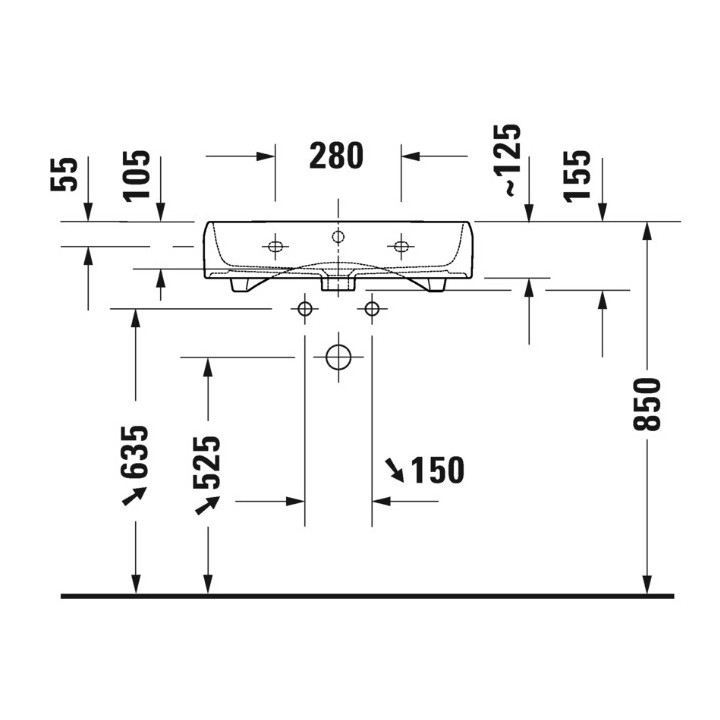 Umywalka meblowa Duravit Qatego - Biały błyszczący