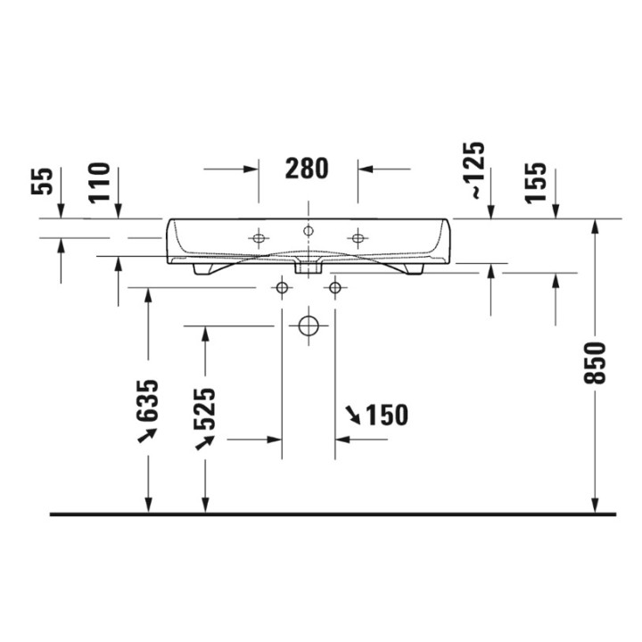 Umywalka meblowa Duravit Qatego - Biały błyszczący