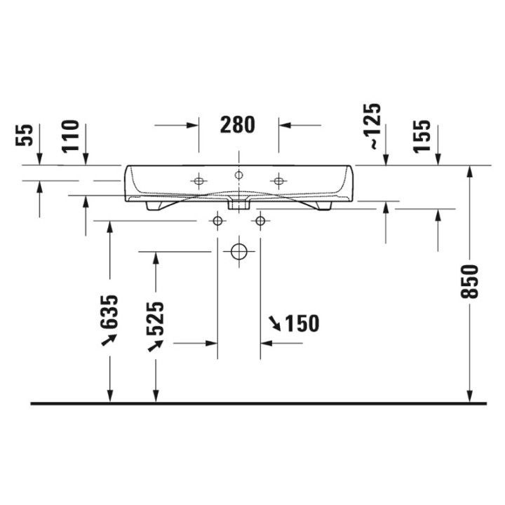 Umywalka meblowa Duravit Qatego - Biały błyszczący