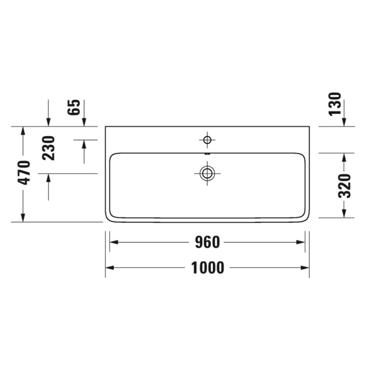 Umywalka meblowa 100x47cm, Duravit Qatego - Biały błyszczący 