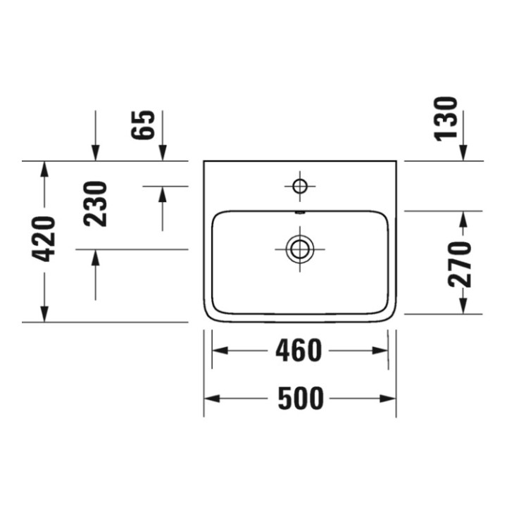 Umywalka szlifowana 50x42cm, Duravit Qatego - Biały błyszczący