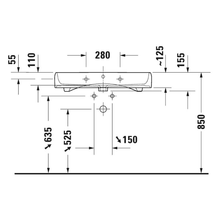 Umywalka szlifowana 80x47cm, Duravit Qatego - Biały błyszczący 