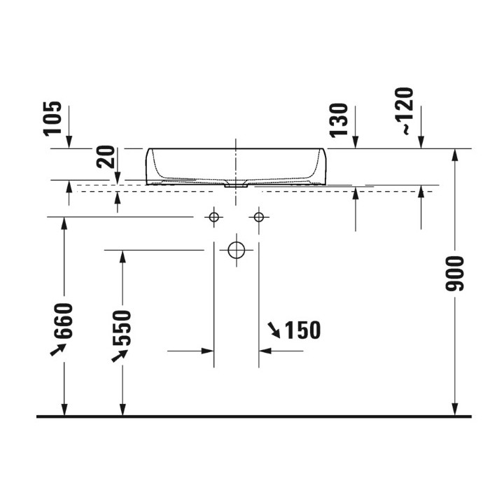 Umywalka stawiana, 60x40cm, Duravit Qatego - Biały błyszczący (HyG) 