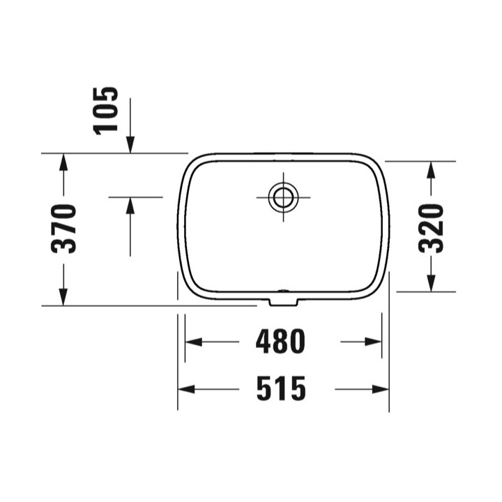 Umywalka blatowa, 48x32cm, Duravit Qatego - Biały błyszczący (HyG) 