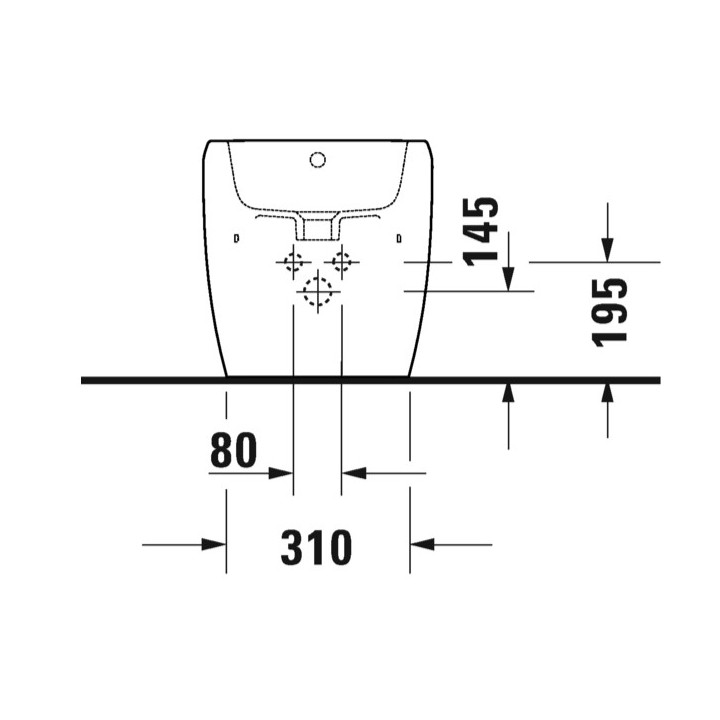Bidet stojący, 39x60cm, Duravit Qatego - Biały błyszczący (HyG) 