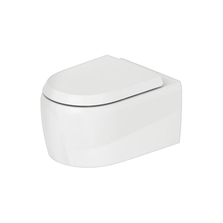 Miska toaletowa wisząca, 38,5x57cm, Duravit Qatego Rimless® - Biały błyszczący (HyG) 