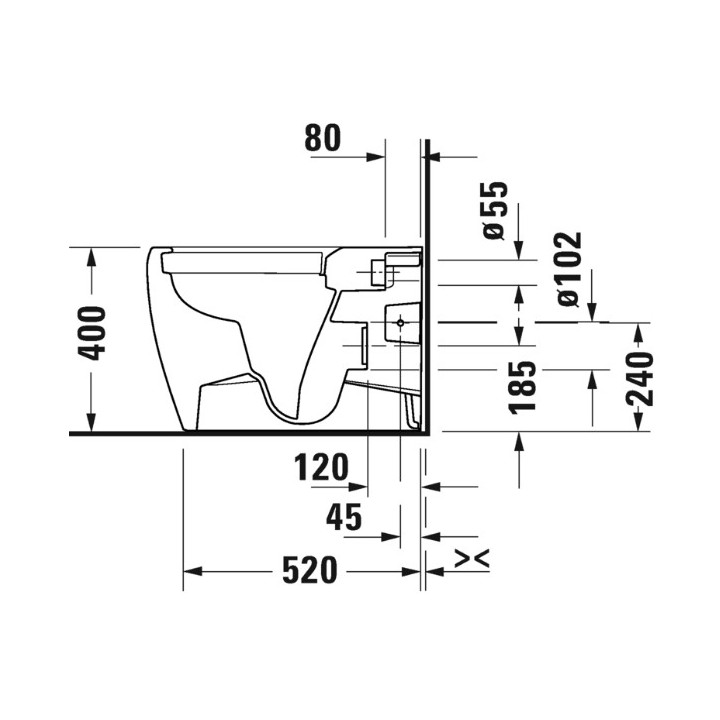 Miska toaletowa stojąca, 39x60cm, Duravit Qatego Rimless®
