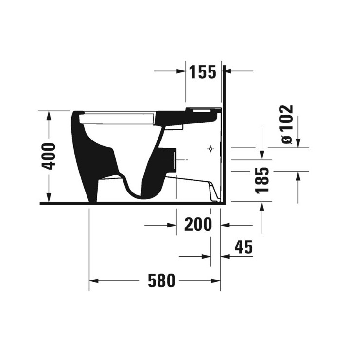 Miska toaletowa stojąca, 39x66cm, Duravit Qatego Rimless® 