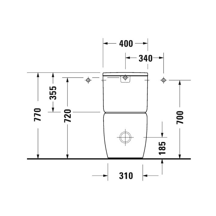 Miska toaletowa stojąca, 39x66cm, Duravit Qatego Rimless® (HyG) 