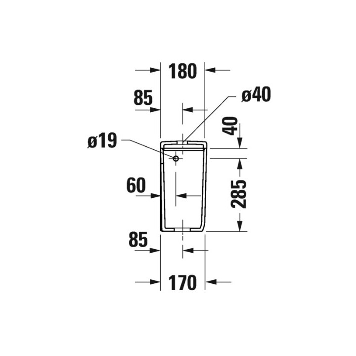 Spłuczka, 40x18cm, Duravit Qatego (HyG)
