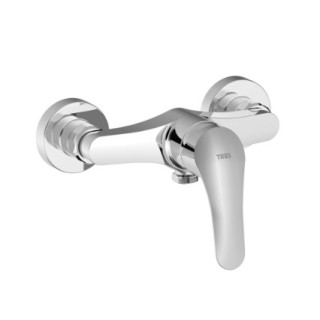 Bateria jednouchwytowa ścienna prysznicowa TRES BASE PLUS - Chrom 