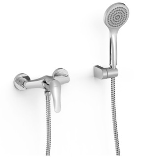 Bateria jednouchwytowa ścienna prysznicowa TRES BASE PLUS - Chrom 