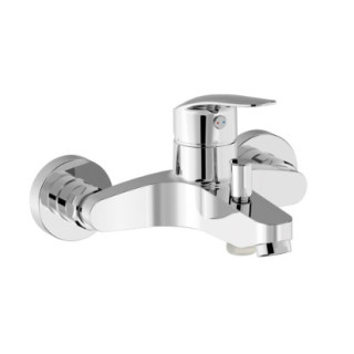 Bateria jednouchwytowa ścienna wannowa i prysznicowa TRES BASE PLUS - Chrom