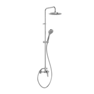 Zestaw baterii jednouchwytowej naściennej 2-drożnej prysznicowej TRES BASE PLUS - Chrom 