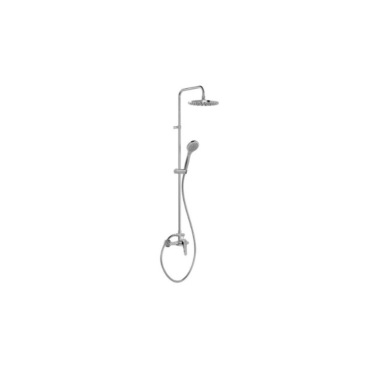 Zestaw baterii jednouchwytowej naściennej 2-drożnej prysznicowej TRES BASE PLUS - Chrom 