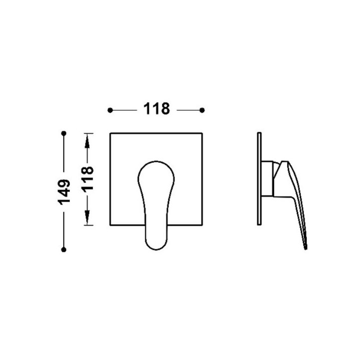 Maskownica do wpuszczanego korpusu 1-drożnego TRES BASE PLUS Rapid-box - Chrom