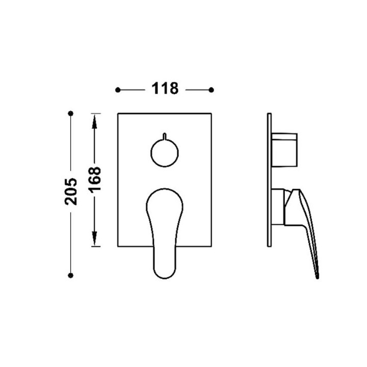 Maskownica do wpuszczanego korpusu 1-drożnego TRES BASE PLUS Rapid-box - Chrom