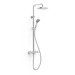 Zestaw baterii termostatycznej naściennej 2-drożnej prysznicowej TRES BASE PLUS - Chrom  