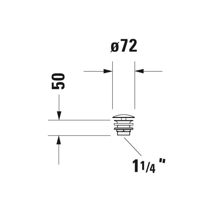Zawór pionowy Duravit - Złoto polerowane