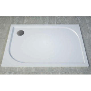  Brodzik konglomeratowy prostokątny, Sanswiss Tracy, 90x120cm - Biały 