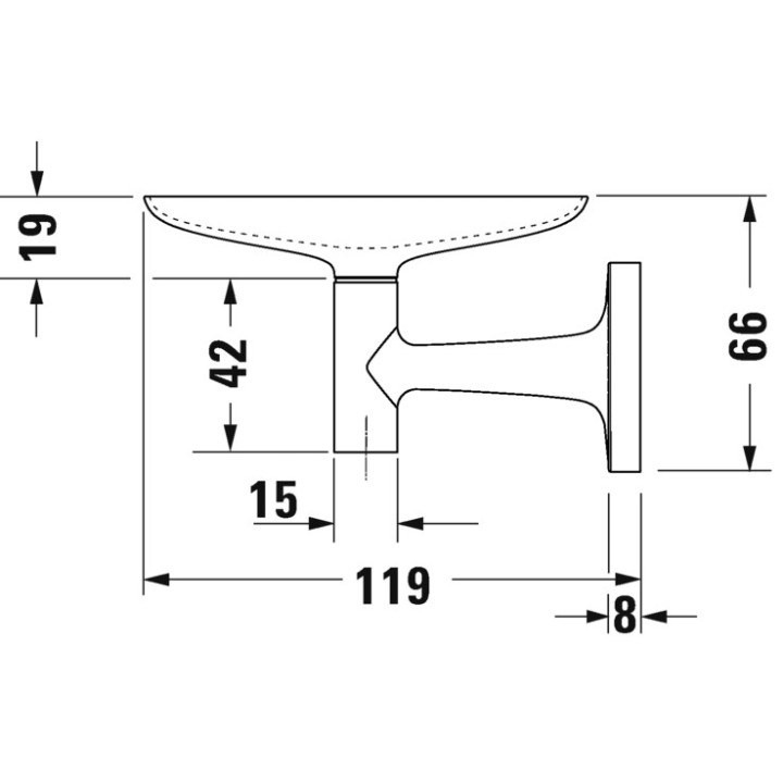 Mydelniczka Duravit Starck T - Stal nierdzewna szczotkowana