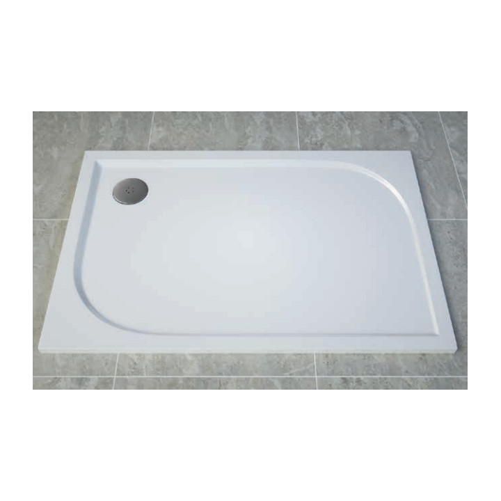  Brodzik konglomeratowy prostokątny, Sanswiss Tracy, 80x120cm - Biały 