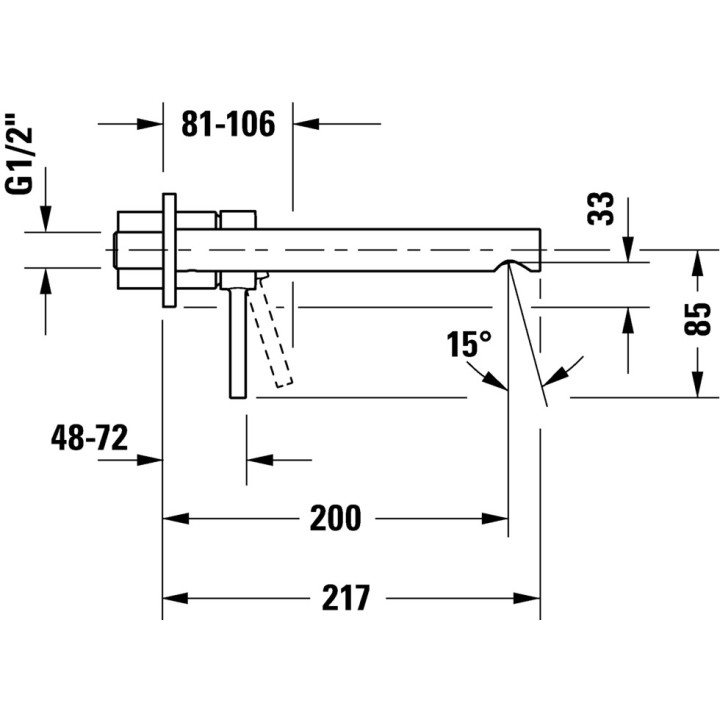 Jednouchwytowa bateria umywalkowa podtynkowa , Duravit Circle - Chrom błyszczący