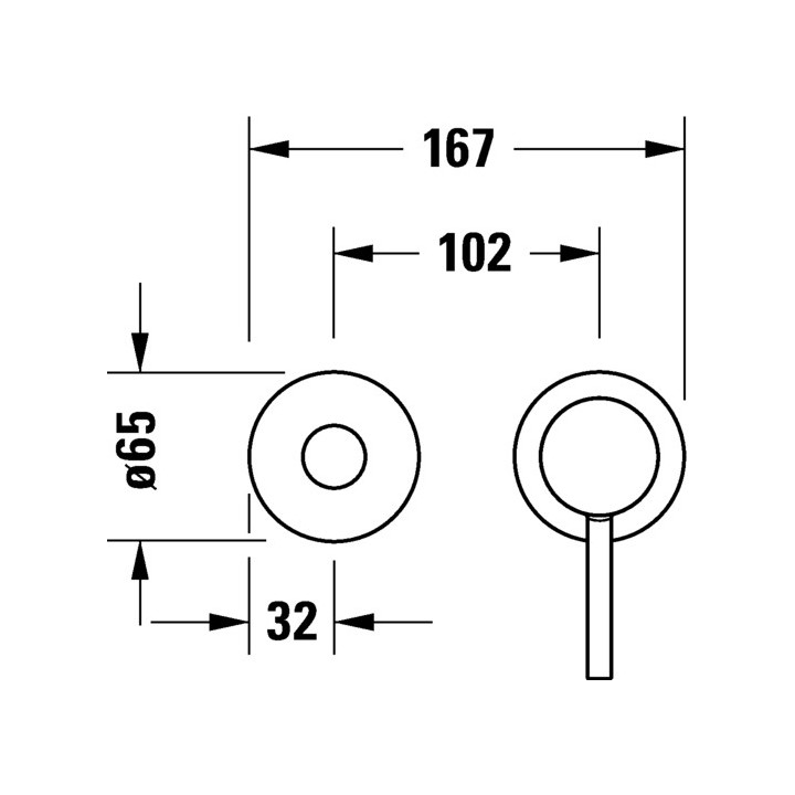 Jednouchwytowa bateria umywalkowa podtynkowa , Duravit Circle - Chrom błyszczący