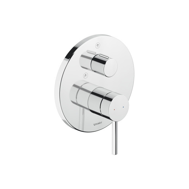 Jednouchwytowa bateria prysznicowa podtynkowa, Duravit Circle - Chrom błyszczący