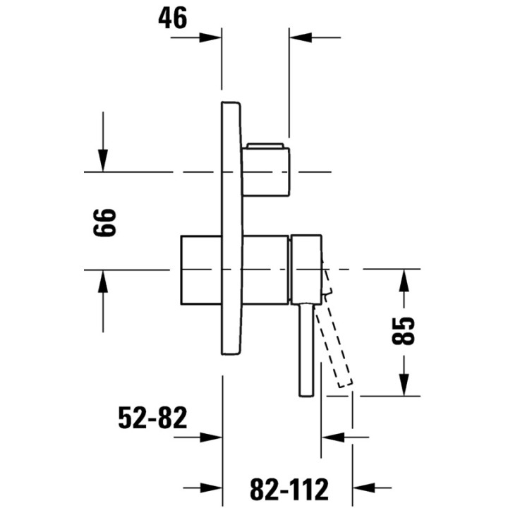 Jednouchwytowa bateria wannowa podtynkowa, Duravit Circle - Chrom błyszczący