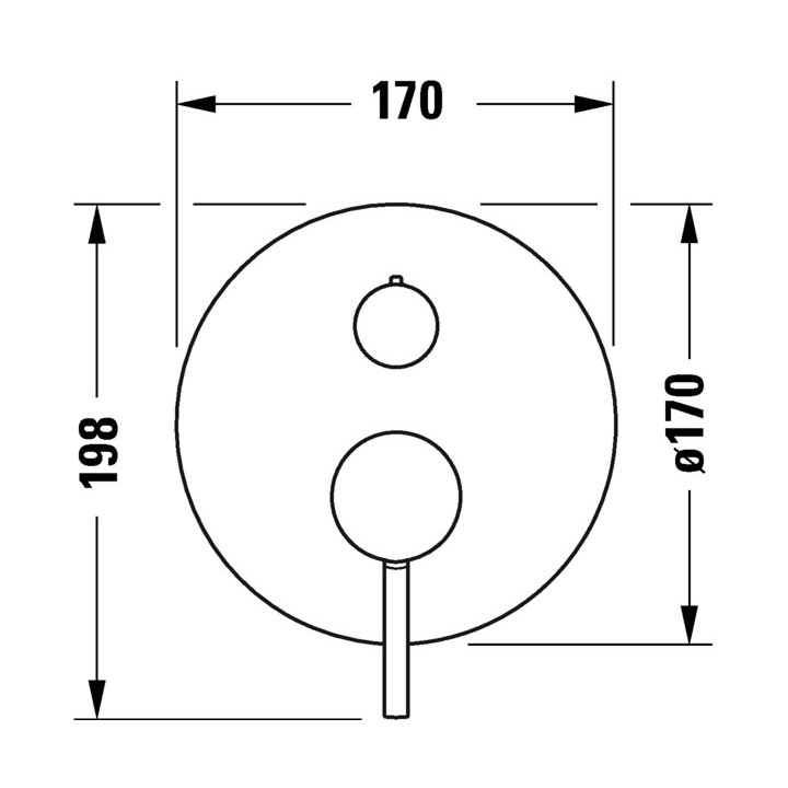Jednouchwytowa bateria wannowa podtynkowa, Duravit Circle - Chrom błyszczący