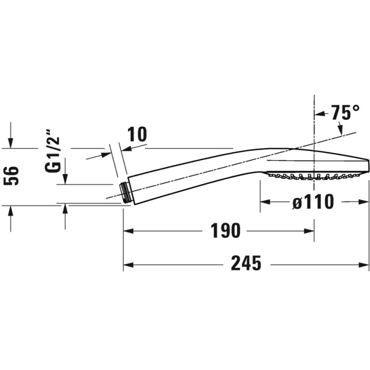 Słuchawka prysznicowa 1jet 110 MinusFlow Duravit - Czarny Mat