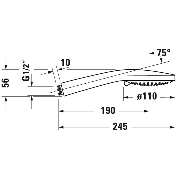 Słuchawka prysznicowa 3jet 110 MinusFlow Duravit - Stal nierdzewna szczotkowana