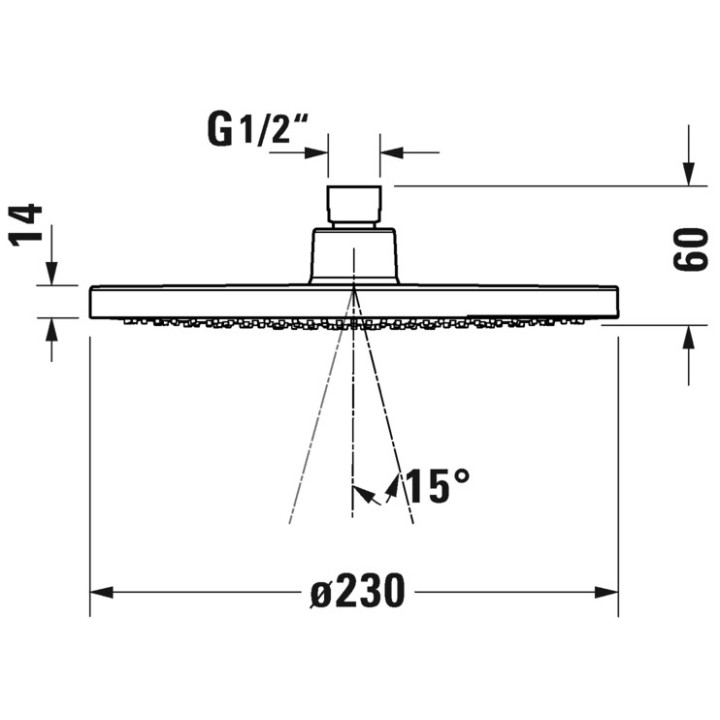 Głowica prysznicowa 1jet 230 MinusFlow Duravit - Czarny Mat