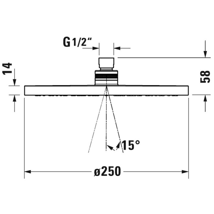 Głowica prysznicowa 1jet 250 MinusFlow Duravit - Brązowy szczotkowany
