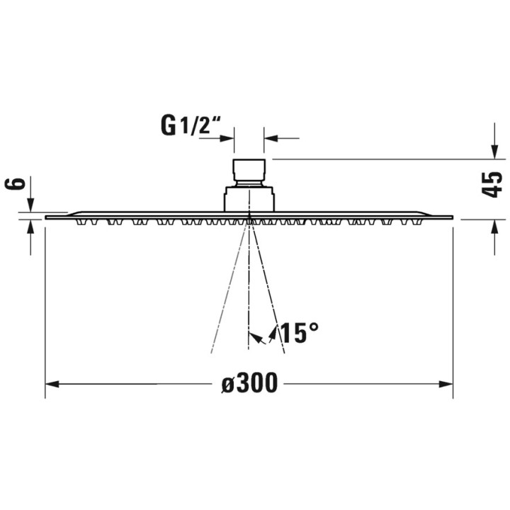 Głowica prysznicowa 1jet 300 Duravit - Czarny Mat