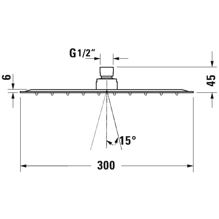 Głowica prysznicowa 1jet 300 Duravit - Czarny Mat