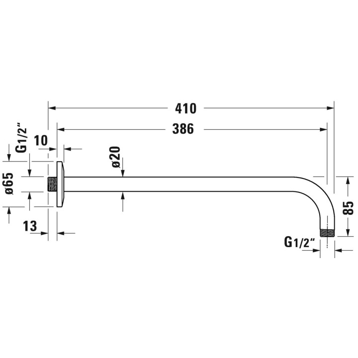 Ramię prysznicowe Duravit - Złoto polerowane