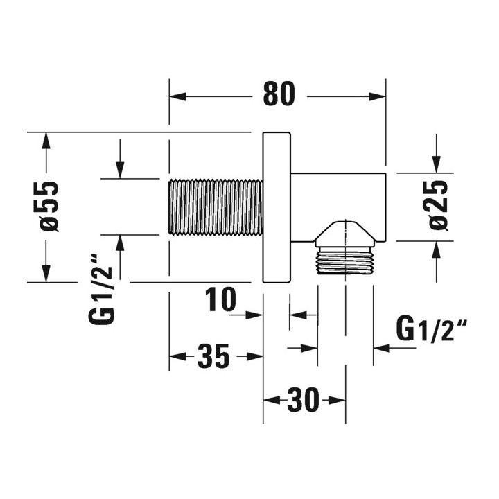 Przyłącze ścienne do węża Duravit - Złoto polerowane