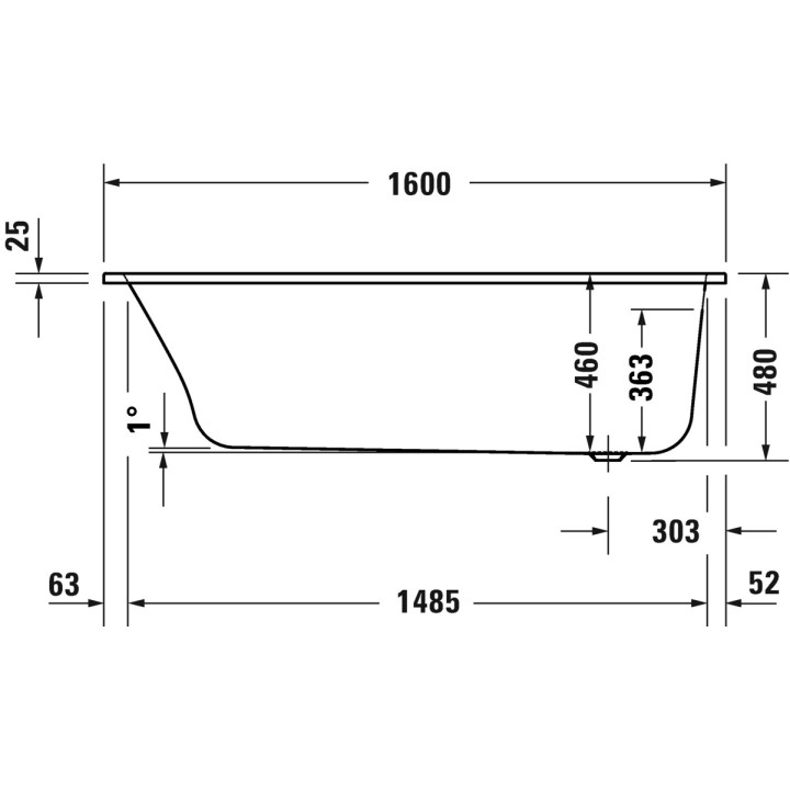 Wanna z hydromasażem 160x70cm, Duravit Qatego Air-System - Biała