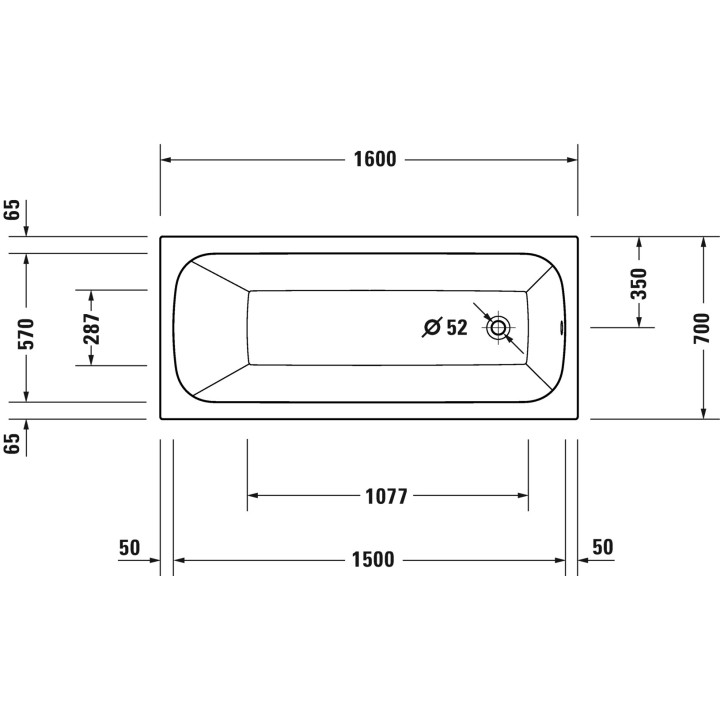 Wanna z hydromasażem 160x70cm, Duravit Qatego, Combi-System E- Biała