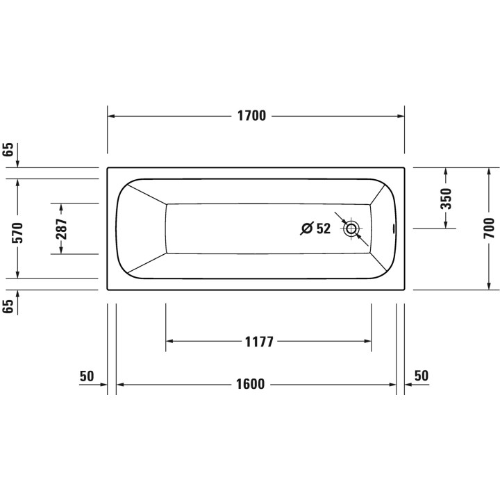 Wanna z hydromasażem 170x70cm, Duravit Qatego, Combi-System E - Biała